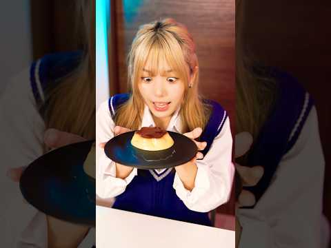 How to eat custard pudding🍮 @issei0806