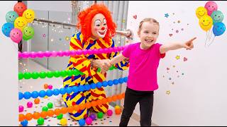 Des balles colorées et des défis amusants! Les enfants contre Papa! 🌈😂🏆