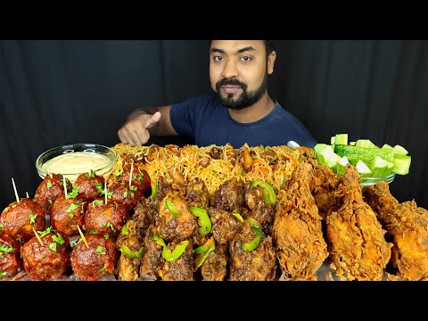 KFC CHICKEN FRY, CHINESE CHICKEN FRIED NOODLES, CHICKEN JHAL FRY, EGG 65, MUKBANG ASMR EATING SHOW |