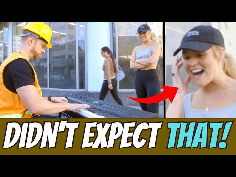 Construction Worker Piano Prank on Public Piano