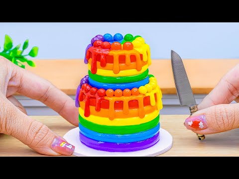 How To Make Mini Cake | Delicious Miniature Buttercream Rainbow Cake Recipe by Lotus Cakes