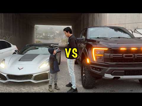 CORRI MI FORD RAPTOR CONTRA UN CORVETTE(*CARRERA*)//Dani Universe//