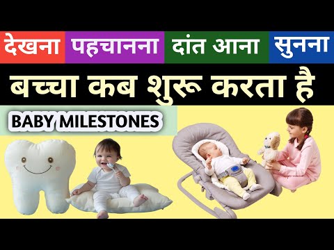 बच्चा देखना , लोगो को पहचानना, दाँत आना और सुनना कब शुरू करता है | Baby Development Milestones