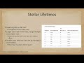 Star Evolution and Characteristics