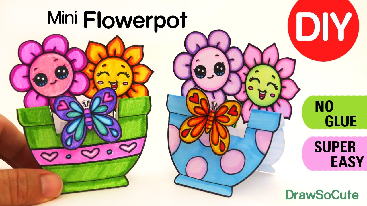 How to Make a Mini Paper Flower Pot -DIY Fun Craft