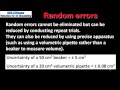 Understanding Systematic and Random Errors