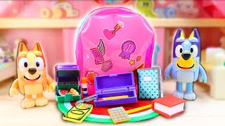 Bluey Packs School Supplies for Her New Backpack | Pretend Play With Bluey Toys