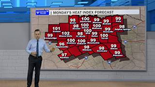 DALLAS WEATHER: Heat index values are heading straight for 100° this week across North Texas. ☀️🔥