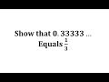 Understanding 0.3 Repeating as One-Third