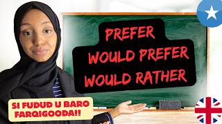 PREFER | WOULD PREFER | WOULD RATHER - GOORMA AYAAD ISTICMAALAYSAA?
