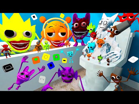 🚽 TOILET ALL INCREDIBOX SPRUNKI TAPES SONG FAMILY ULTIMATE BOSS SPARTAN KICKING in Garry's Mod !