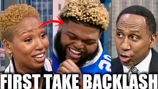 ESPNFirstTake In Hot Water Over Stephen A Druski Monica McNutt Shedeur Sanders Barry Sanders SLIP UP