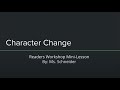 Character Change Analysis in Literature