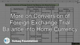 More on Conversion of Foreign Exchange Trial Balance into Home Currency