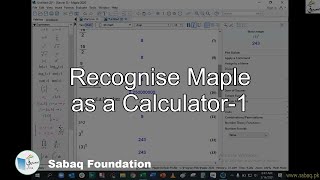 Recognise Maple as a Calculator-1