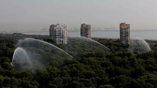 YouTube video thumbnail: Valencia Activates Water Cannon to Cool Forests