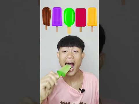 Ep.104 กินตามอิโมจิ ไอติมแท่งสี🟤🟣🟢🔴🟡