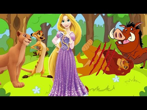 حدوته الأسد سيمبا مات و ربانزل عملت مفاجاه | حواديت حيوانات للاطفال قبل النوم | قصص اطفال