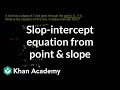 Finding Linear Equations from Points and Slopes