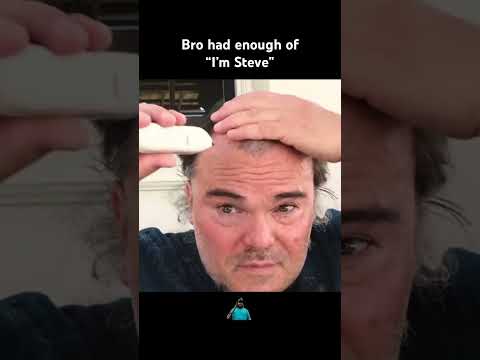 Jack Black (Steve) shave his hair!! 😭🤣 #minecraftmovie #jackblack #steve #fyp #shaving #iamsteve