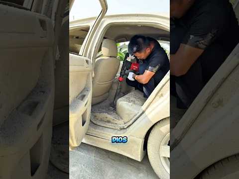 Papá limpió y pulió el auto sucio. 🚘😊!!! #shorts