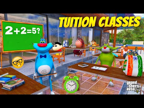 Oggy Ask Questions & Answers in His Tuition With Shinchan | Oggy Open Oggy Tuition Classes in GTA 5