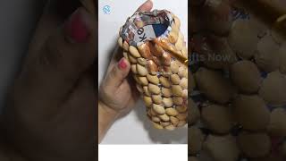 Beautiful Flower Vase making with Pista Peels | #Flowervasemakingideas #handmadecreatives