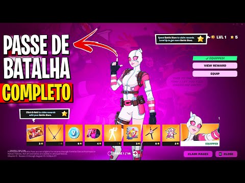 PASSE DE BATALHA COMPLETO NOVA TEMPORADA 4 CAPÍTULO 5 do FORTNITE DESTINO APOCALÍPTICO