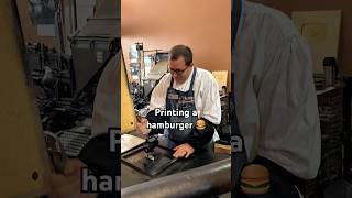 Printing an engraving of a small hamburger for National Hamburger Day 🍔 (May 28)