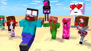 HEROBRINE LOVE CURSE Challenge  - Minecraft Animation JJ & Mikey