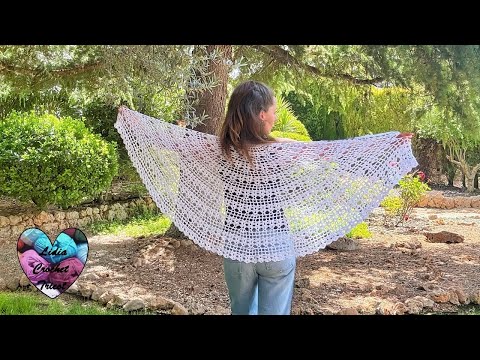 CHÂLE DEMI LUNE CROCHET PAS À PAS TUTORIEL CROCHET DÉBUTANTS FACILE #tutocrochet #crochet #tutorial