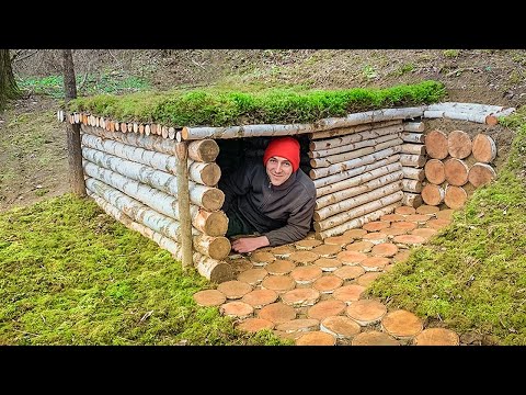 COZY DUGOUT IN THE FOREST OWN HANDS. START TO FINISH