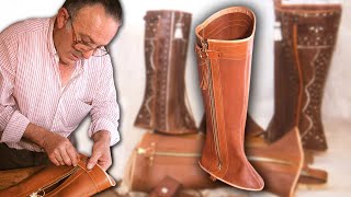 El GUARNICIONERO. POLAINAS DE CUERO para proteger las PIERNAS de los CABALLISTAS
