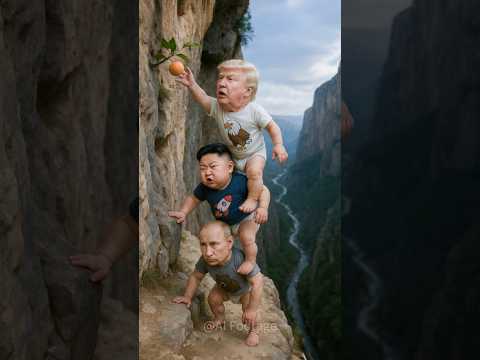 They stacked up for a single peach 😂👌#trump #kim #putin #cute #baby #funny #shorts #comedy