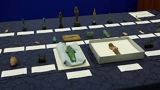 YouTube video thumbnail: 48 Ancient Egyptian Treasures Returned to Egyptian Authorities After FBI Investigation