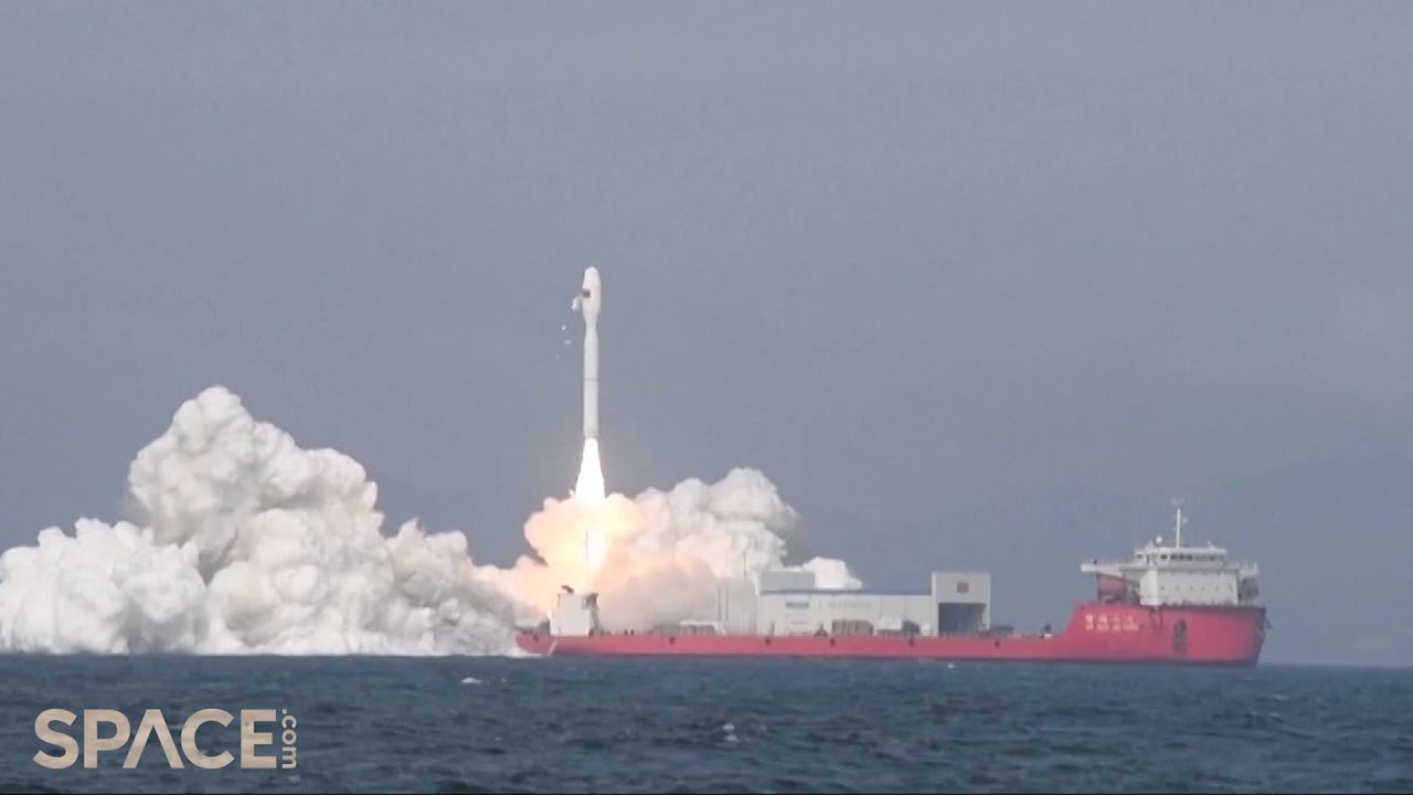 China’s Smart Dragon-3 launches 9 satellites from sea platform, rocket sheds tiles