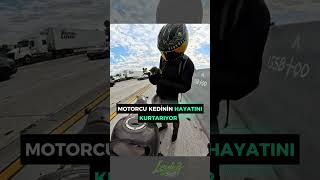 MOTORCU OTOBANDAKİ YAVRU KEDİYİ KURTARIYOR 😾🥰
