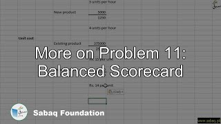More on Problem 11: Balanced Scorecard