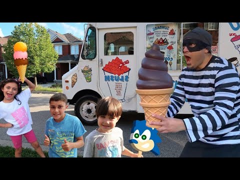 Heidi dan Zidane - Petualangan Misterius dengan Es Krim | Main Jualan Es Krim Pasir Mainan Anak