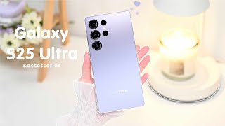Samsung Galaxy S25 Ultra 🩵 aesthetic unboxing  ✨ customisation 📸 camera test💫cute accessories