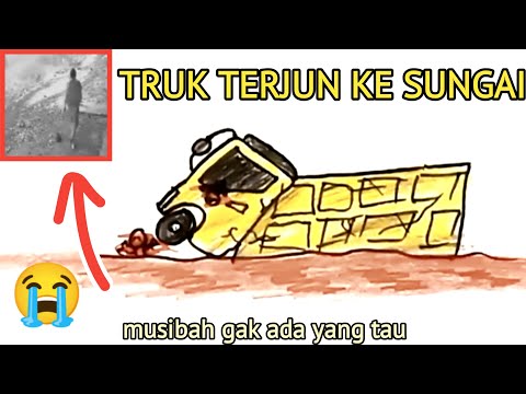 Truk Terjun Ke Sungai 😭 cara menggambar truk oleng