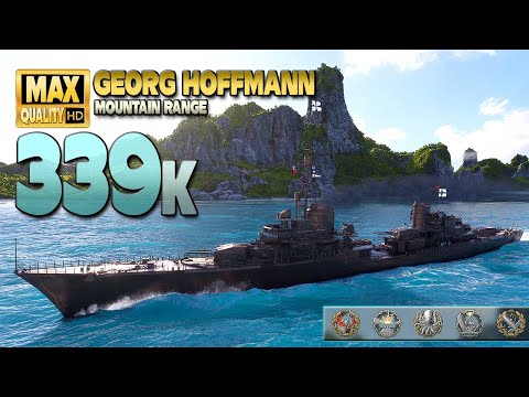 Destroyer  quot Georg Hoffmann quot  dominates on map Mountain Range   World of Warships