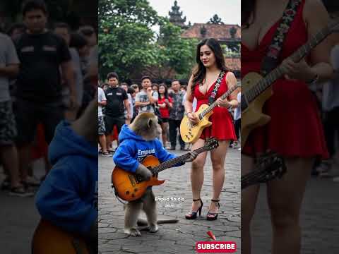Viral Monyet Main Gitar di Alun Alun Russia #empudstudio #empudstudiogrup #shorts