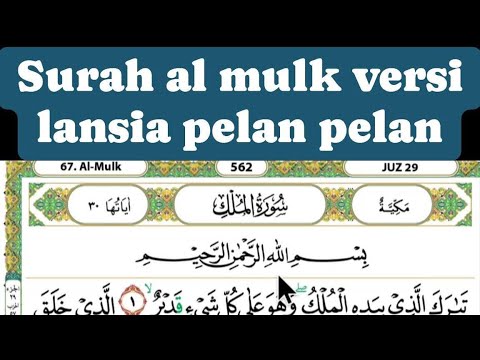 Surah al mulk versi nada pelan pelan untuk lansia dan pemula