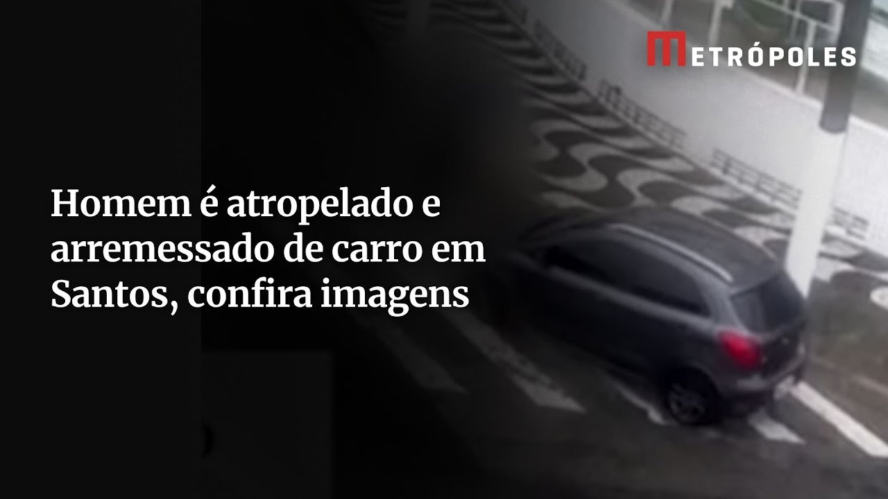 Homem é atropelado e arremessado para dentro de canal em Santos