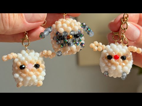 DIY Beaded Sheep Keychain Tutorial 🐑 | Step by Step 3D Beading