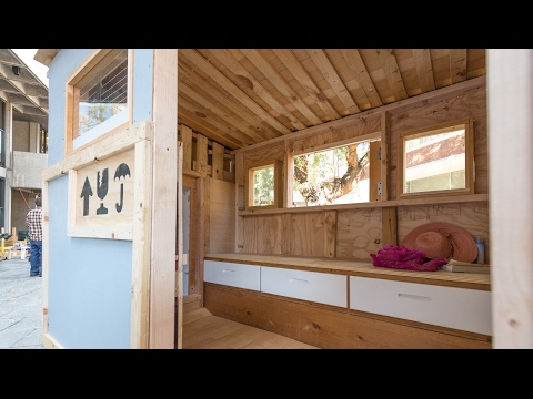 Addressing homelessness, students use scavenged materials to create "Tiny Homes"