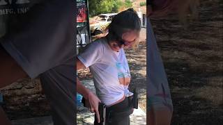 Shows Off Her Skills at the Shooting Range