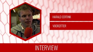 Screenshot van video Harald Eertink over trainerswissel bij het eerste elftal: "Een moeilijk besluit"