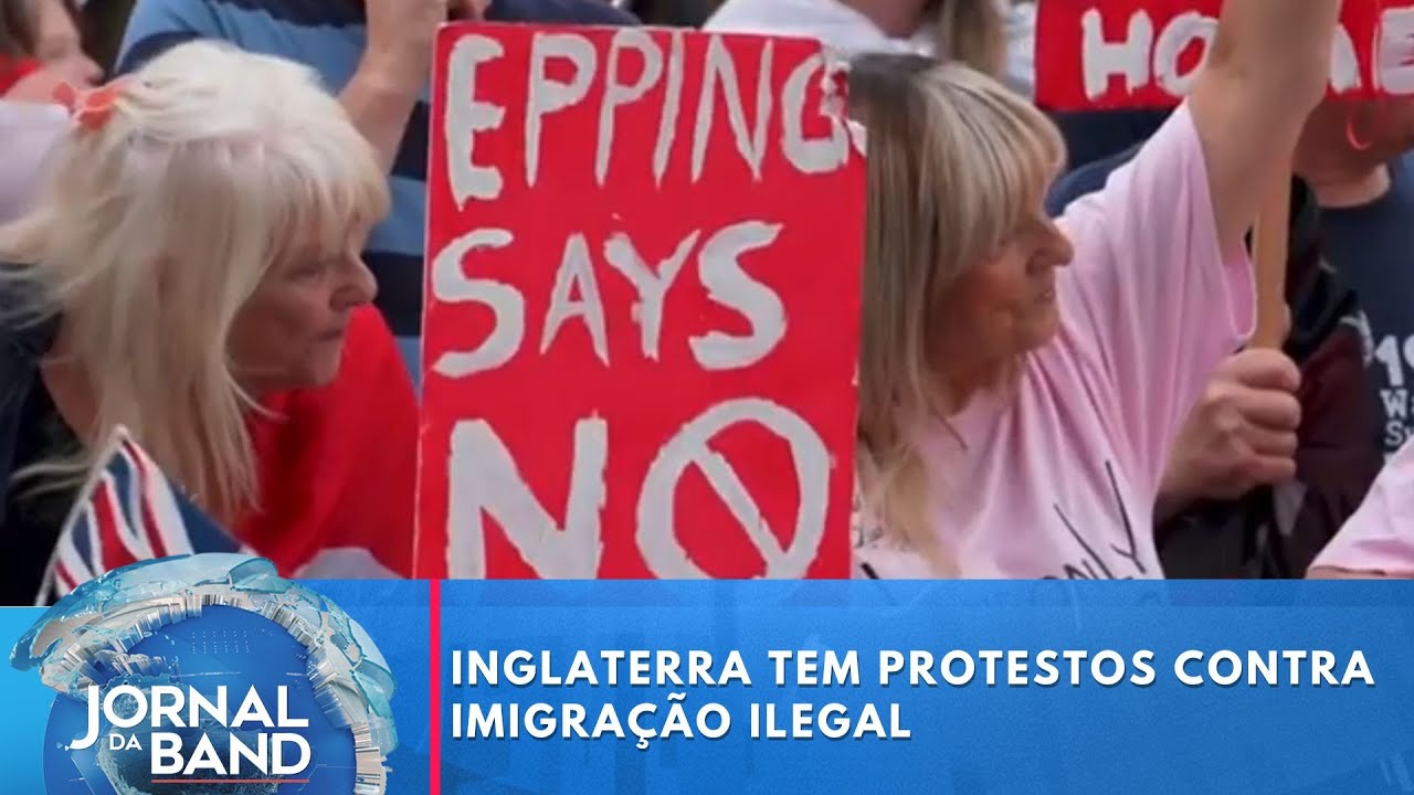 Inglaterra tem protestos contra imigração ilegal | Jornal da Band